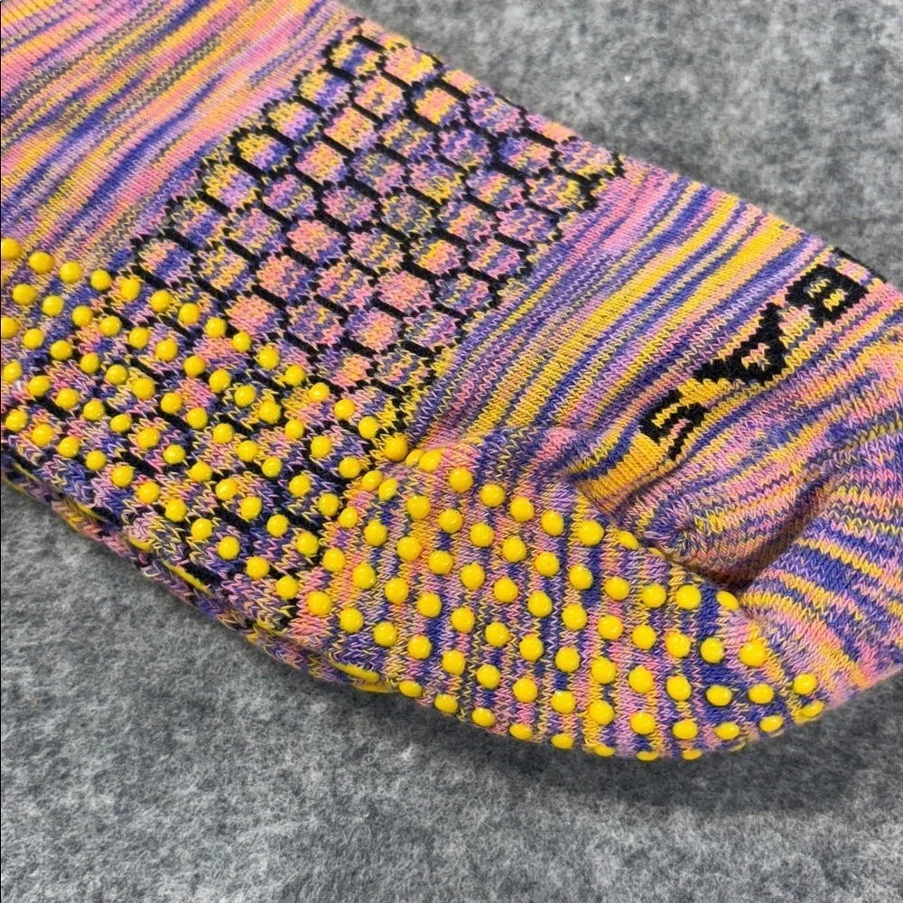 Bombas Grippers Space Dye Calf pink purple yellow marble Socks Med